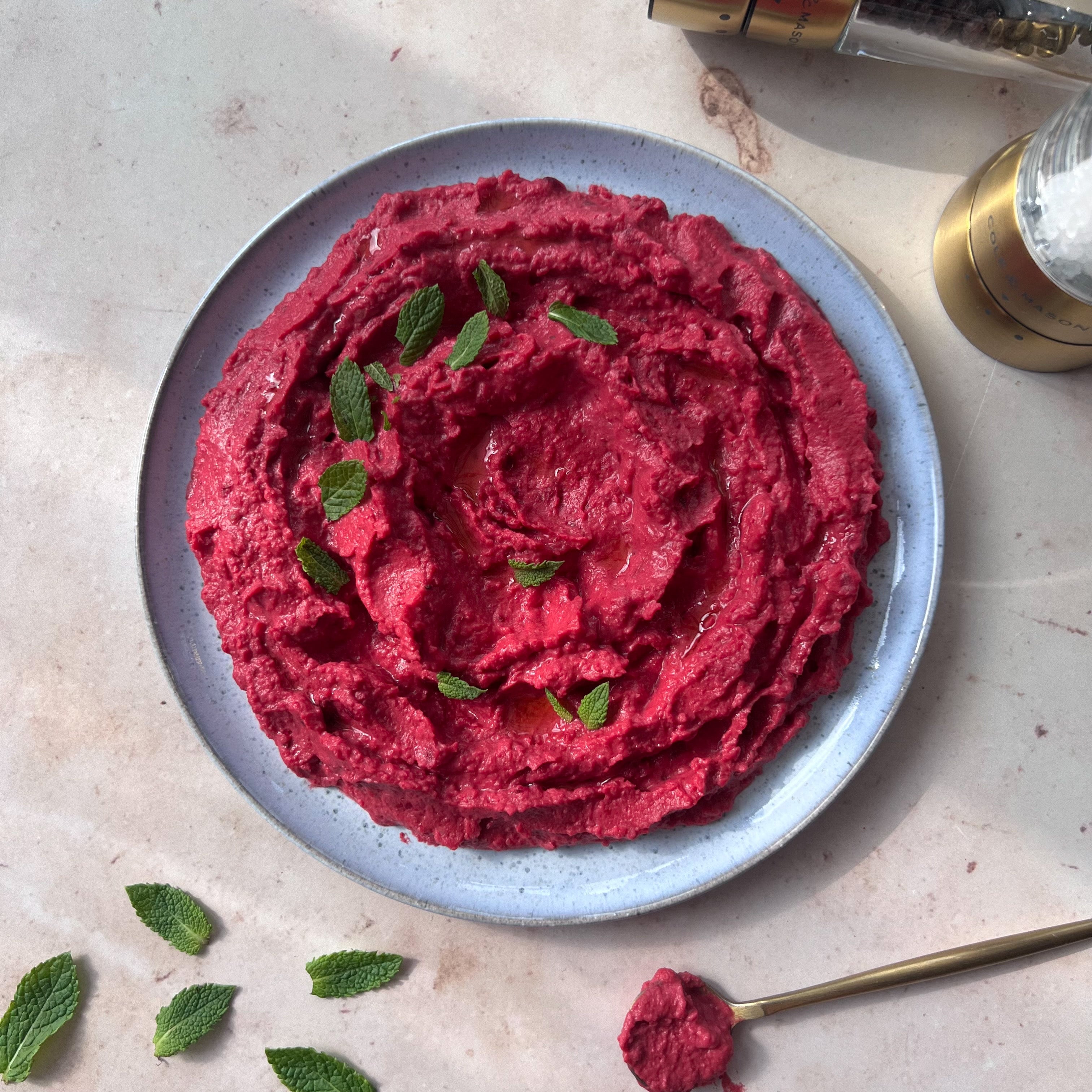 Air Fryer Beetroot Hummus Cole & Mason UK