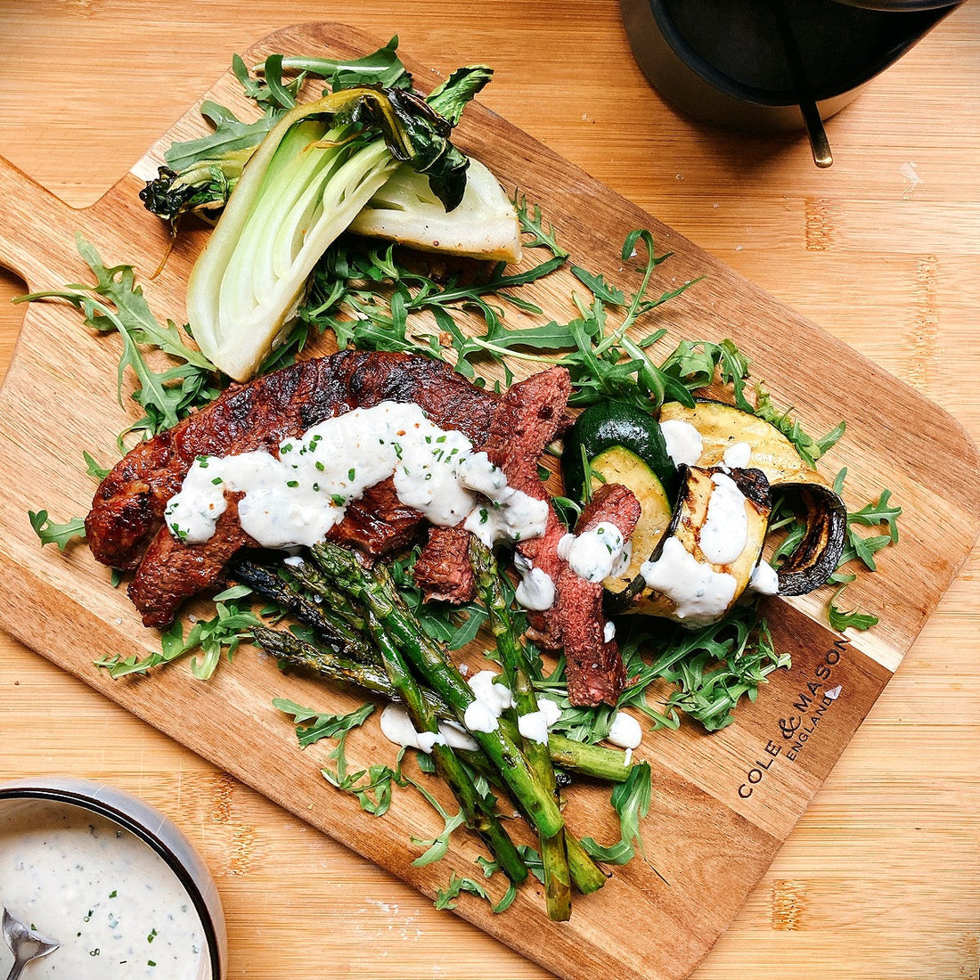 BBQ Chuck Steak and Spring Vegetables Cole & Mason UK
