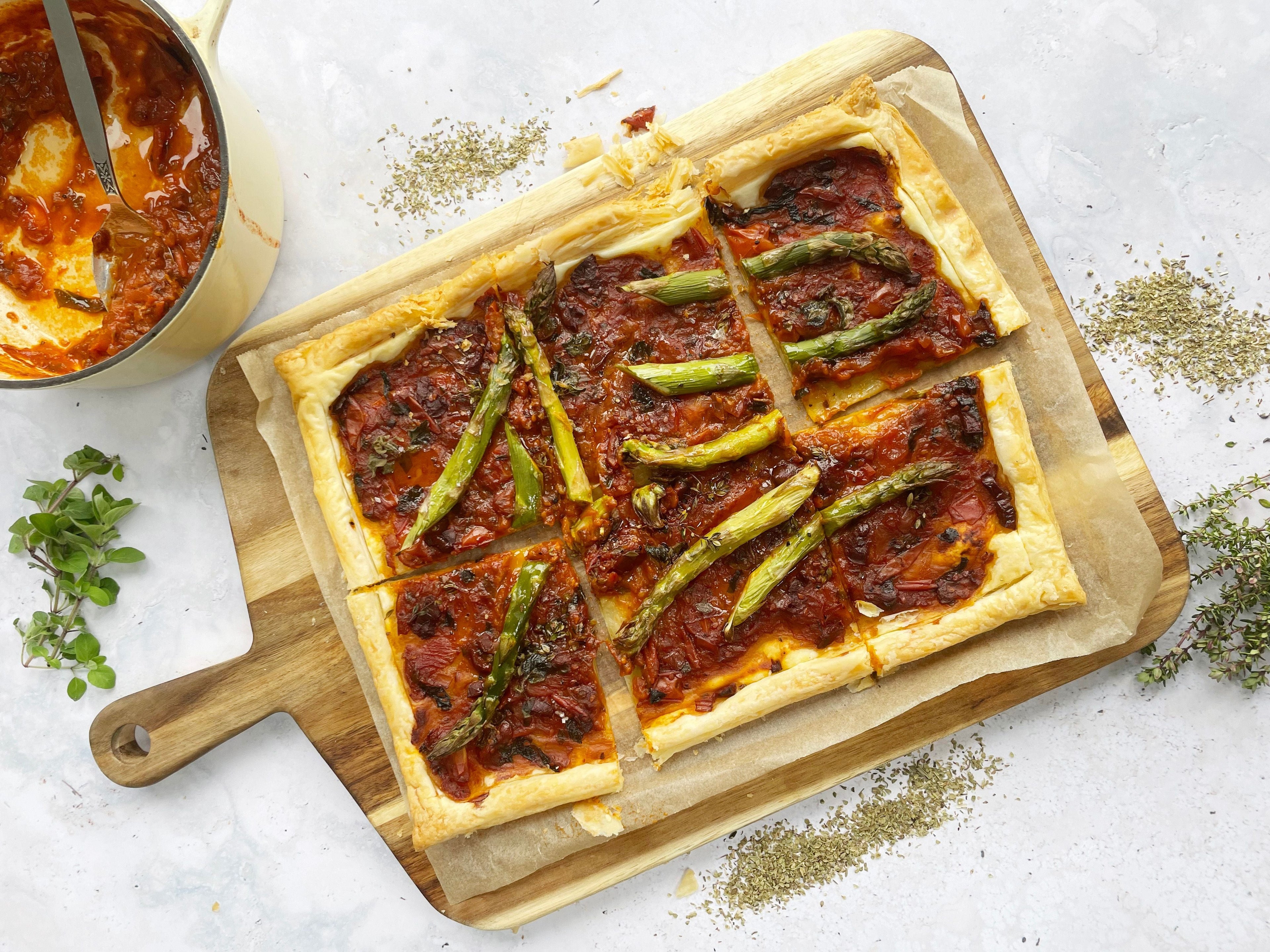 Vegan Asparagus Tart Cole & Mason UK