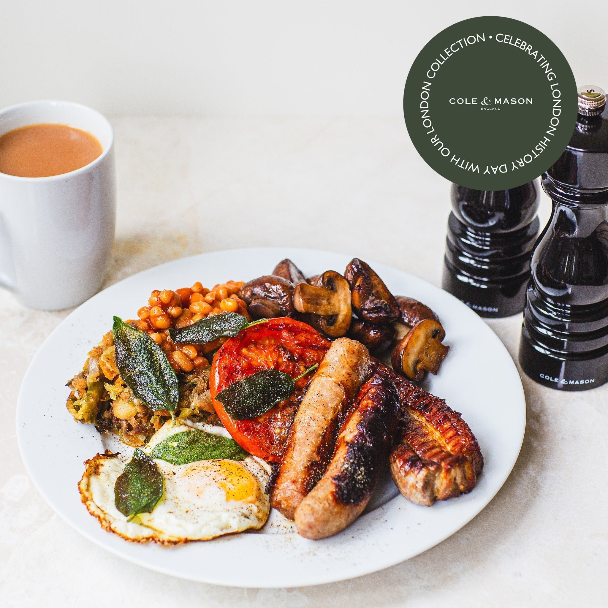 Full English Breakfast with Pork Belly & Bubble & Squeak