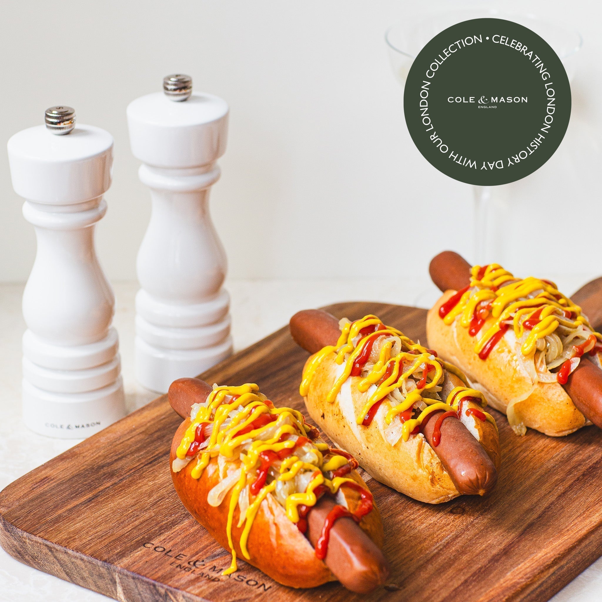 London Eye Hot Dogs with Champagne Onions