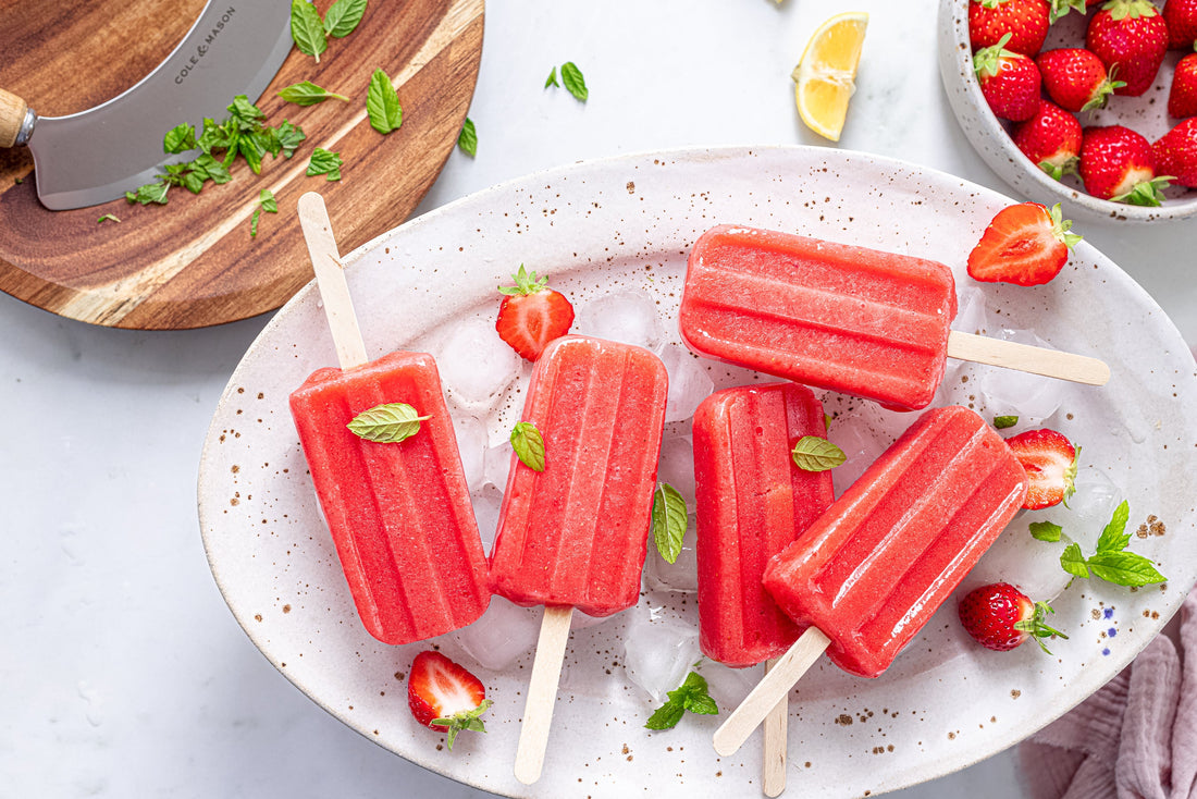 Easy Strawberry & Mint Popsicles Cole & Mason UK