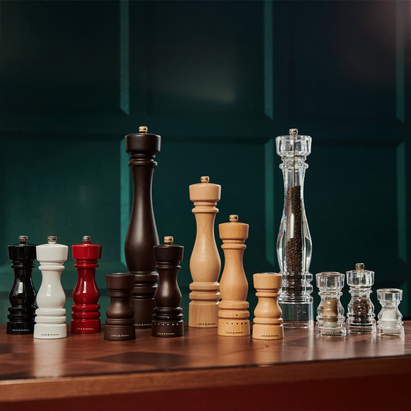 Cole & Mason 675 Acrylic Salt & Pepper Mills – Adjustable Grinders