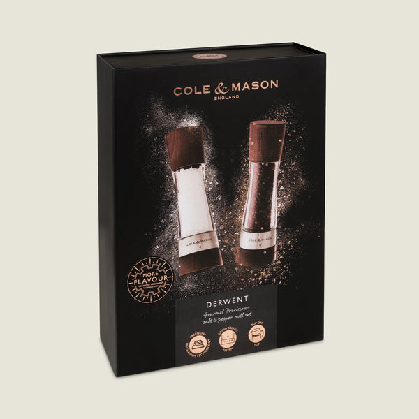 Cole & Mason Derwent Forest Wood Salt & Pepper Mill in its retail packaging